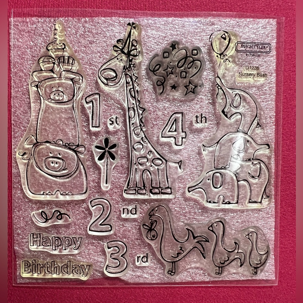 EUC Close to My Heart My Acrylix RETIRED Stamp Set, D1236, Nursery Bash